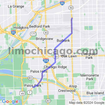 Travel from Palos Park to Midway airport Limousine service to Midway airport (MDW)