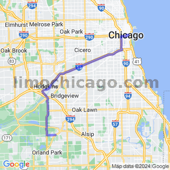 Travel from Palos Park to Chicago Loop Limousine service to Chicago Loop