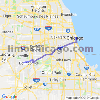 Travel from Bolingbrook west of weber to Chicago Loop Limousine service to Chicago Loop