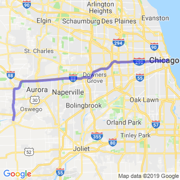 Travel from Yorkville to Chicago Loop Limousine service to Chicago Loop
