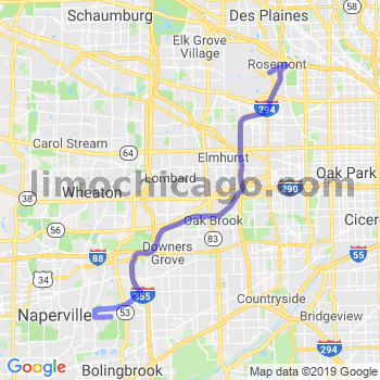 Travel from Naperville south of 75 to O'Hare airport Limousine service to O'Hare airport (ORD)