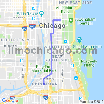 Travel from Chicago Chinatown to Chicago Loop Limousine service to Chicago Loop