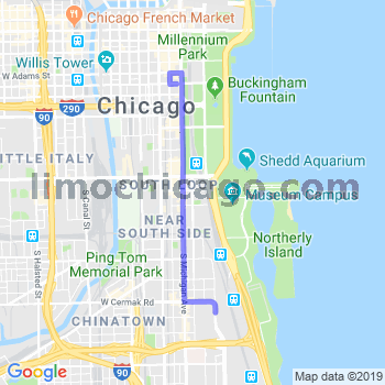 Travel from Mc Cormick Place to Chicago Loop Limousine service to Chicago Loop