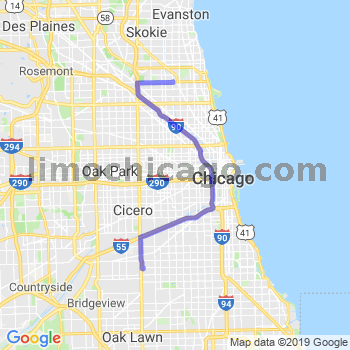 Travel from Chicago North of Belmont to Midway airport Limousine service to Midway airport (MDW)