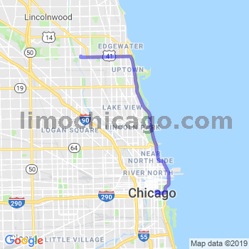 Travel from Chicago North of Belmont to Chicago Loop Limousine service to Chicago Loop