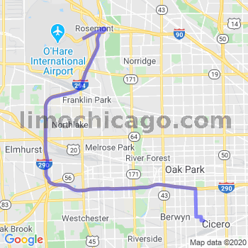 Travel from Cicero to O'Hare airport Limousine service to O'Hare airport (ORD)
