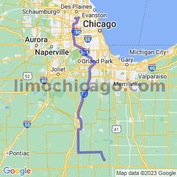 Travel from Iroquois to O'Hare airport Limousine service to O'Hare airport (ORD)