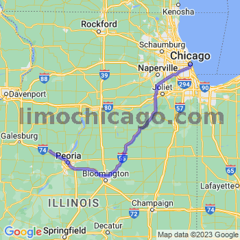 Travel from Brimfield to Chicago Loop Limousine service to Chicago Loop