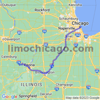 Travel from Elmwood to Chicago Loop Limousine service to Chicago Loop