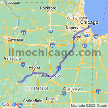 Travel from Lewistown to Chicago Loop Limousine service to Chicago Loop