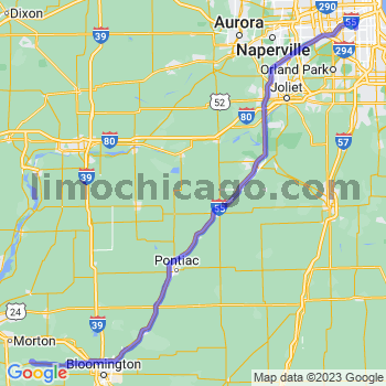Travel from Mackinaw to Midway airport Limousine service to Midway airport (MDW)