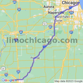 Travel from Mackinaw to Chicago Loop Limousine service to Chicago Loop