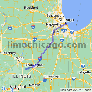 Travel from Minier to Chicago Loop Limousine service to Chicago Loop