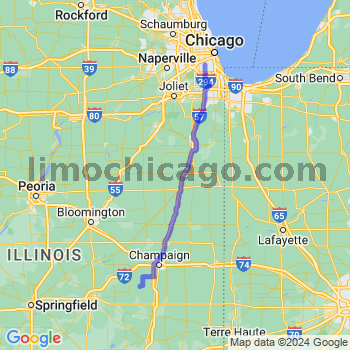 Travel from Ivesdale to Midway airport Limousine service to Midway airport (MDW)