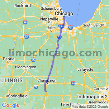 Travel from Pesotum to Chicago Loop Limousine service to Chicago Loop