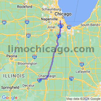 Travel from White Heath to Midway airport Limousine service to Midway airport (MDW)