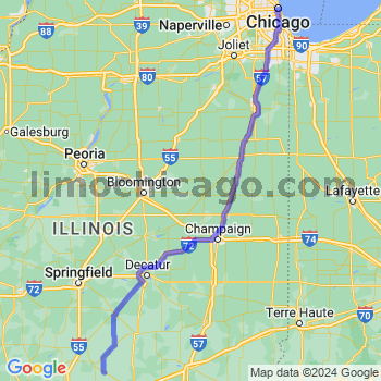 Travel from Coffeen to Chicago Loop Limousine service to Chicago Loop