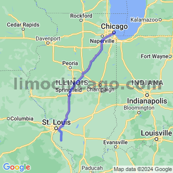 Travel from Red Bud to Chicago Loop Limousine service to Chicago Loop