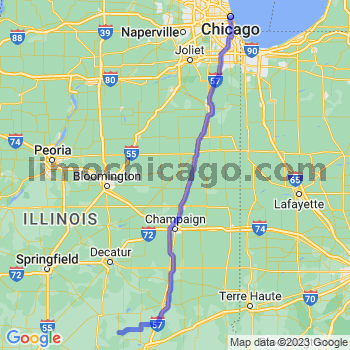 Travel from Cowden to Chicago Loop Limousine service to Chicago Loop