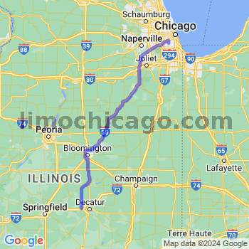Travel from Harristown to Midway airport Limousine service to Midway airport (MDW)