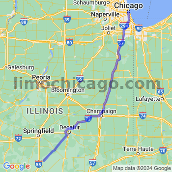 Travel from Harvel to Chicago Loop Limousine service to Chicago Loop