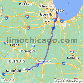 Travel from Warrensburg to Chicago Loop Limousine service to Chicago Loop