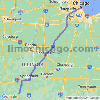 Travel from Hettick to Chicago Loop Limousine service to Chicago Loop