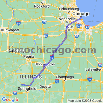 Travel from Lincolns New Salem to Chicago Loop Limousine service to Chicago Loop