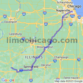 Travel from Meredosia to Midway airport Limousine service to Midway airport (MDW)