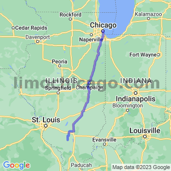 Travel from Tamaroa to Chicago Loop Limousine service to Chicago Loop
