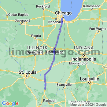 Travel from West Frankfort to Midway airport Limousine service to Midway airport (MDW)