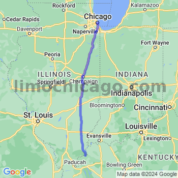 Travel from Cave In Rock to Chicago Loop Limousine service to Chicago Loop