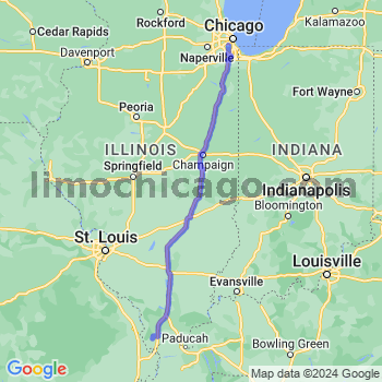 Travel from Tamms to Midway airport Limousine service to Midway airport (MDW)