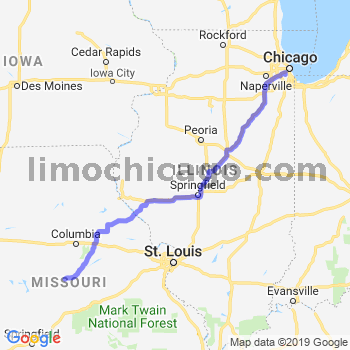 Travel from Eldon to Midway airport Limousine service to Midway airport (MDW)
