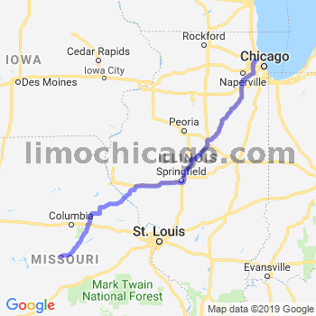 Travel from Eldon to O'Hare airport Limousine service to O'Hare airport (ORD)